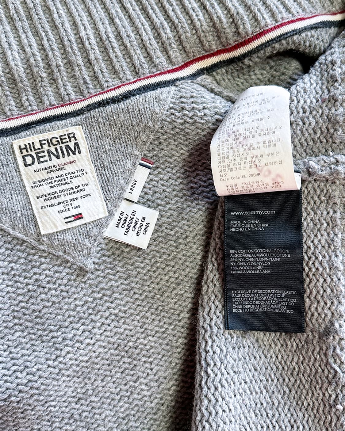 타미힐피거 니트 집업 그레이 상품이미지3