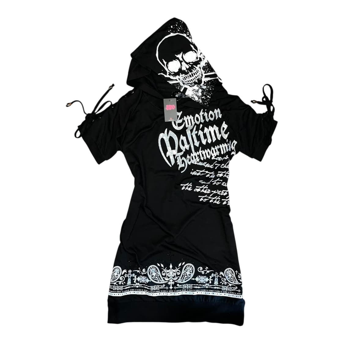 DIG DEEP 디그딥 아일렛 펑크프린팅 큐빅 반팔 원피스 펑크y2k 상품이미지1