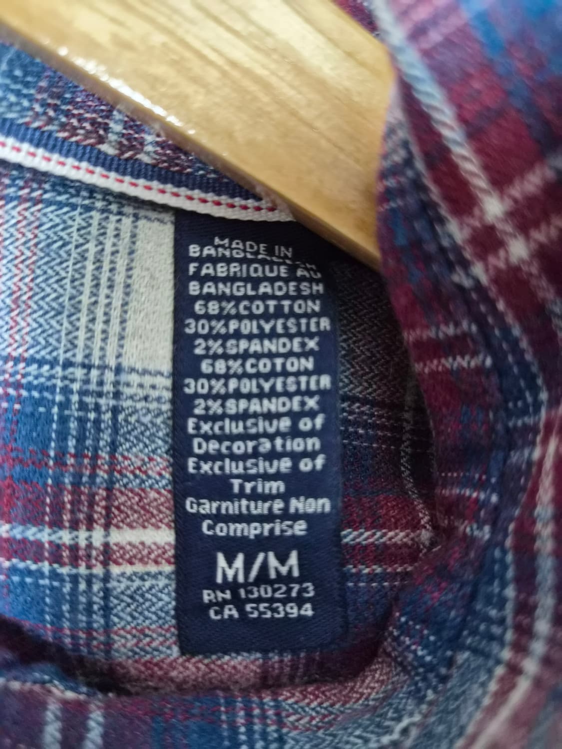 랭글러Wrangler 체크 셔츠 M사이즈 - S293 상품이미지5