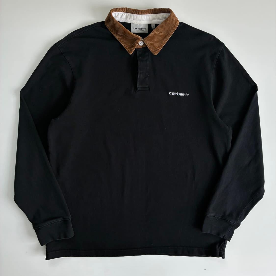 Carhartt 칼하트 블랙 코듀로이 카라 럭비티 상품이미지1