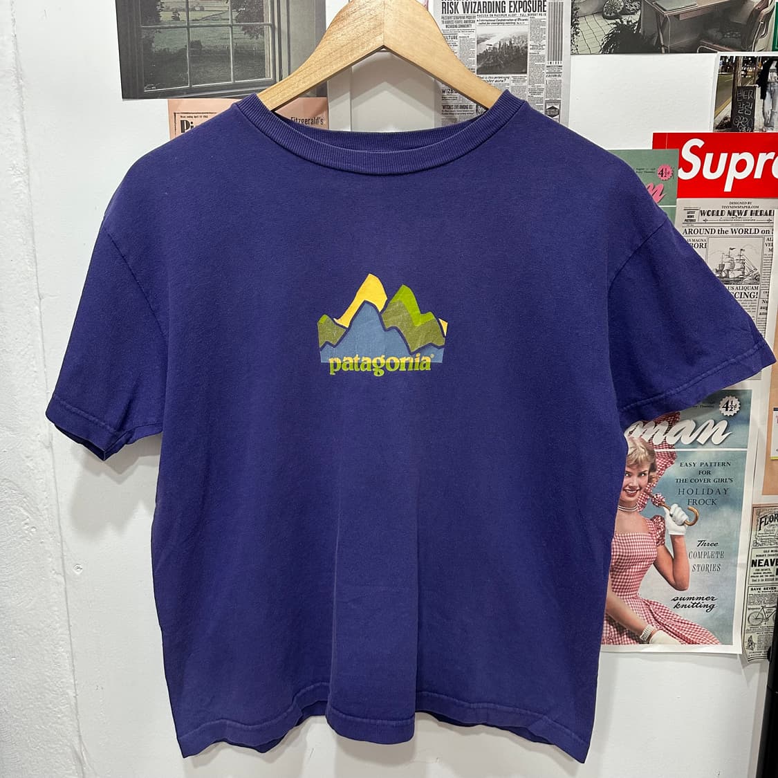 빈티지 파타고니아 퍼플 반팔티M 상품이미지1