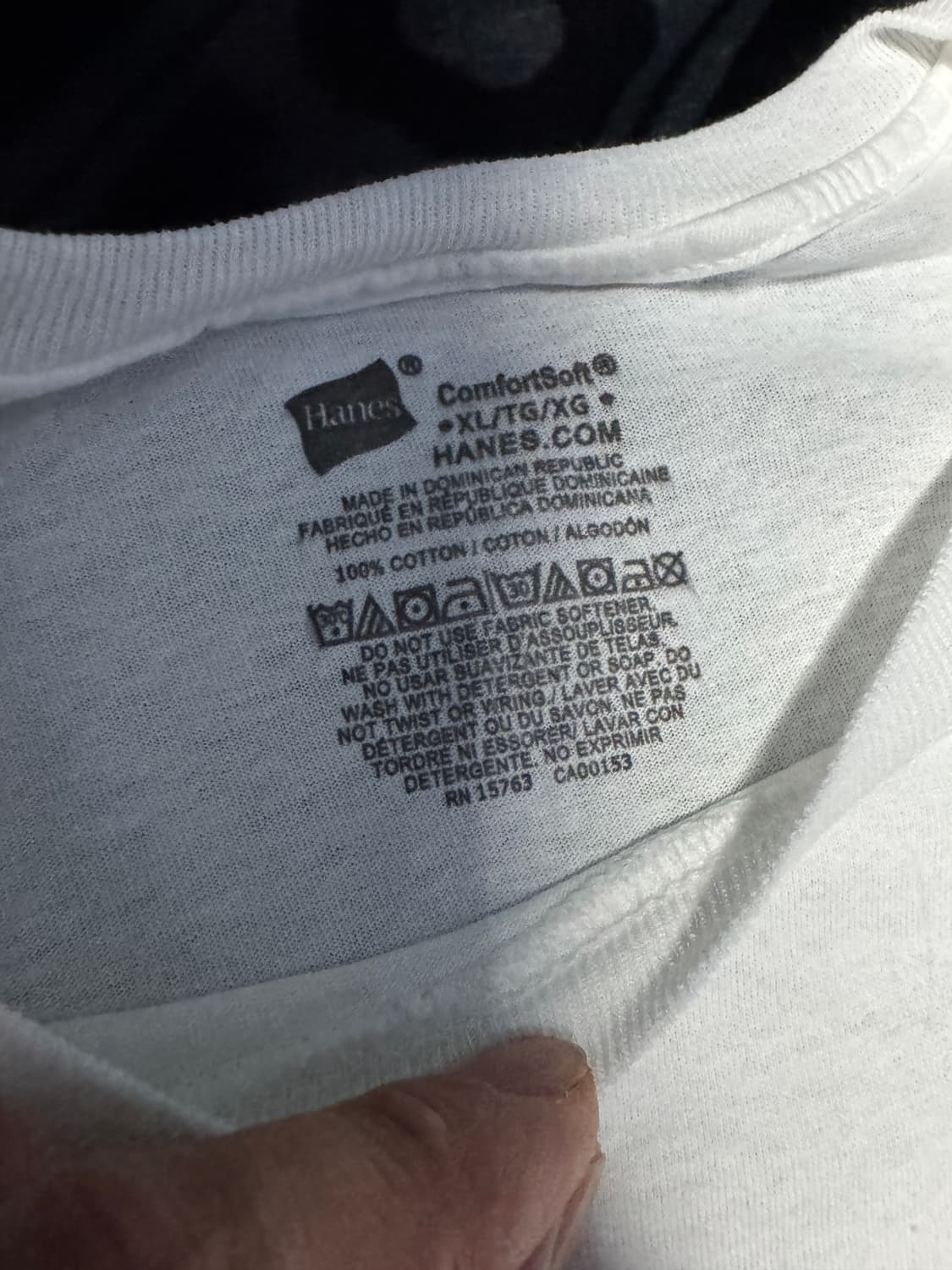 헤인즈 태그리스 숏 슬리브 티셔츠 화이트 상품이미지4