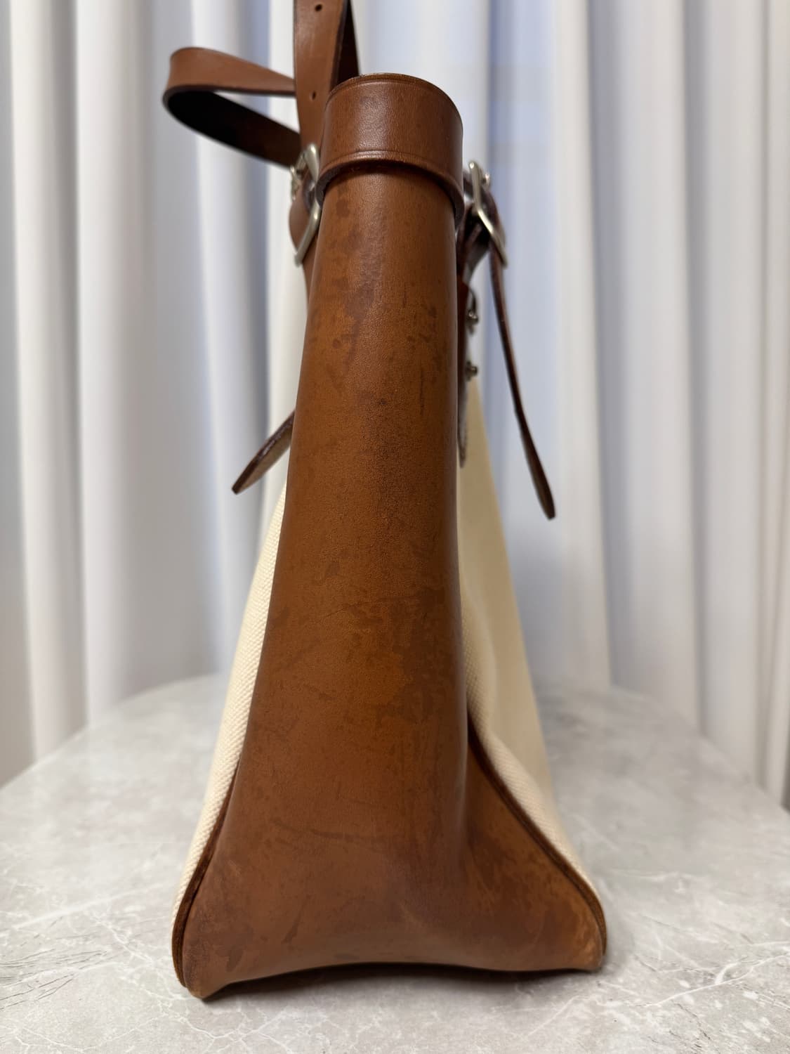 요시다 포터 아이보리 캔버스 가죽 토트백 상품이미지3