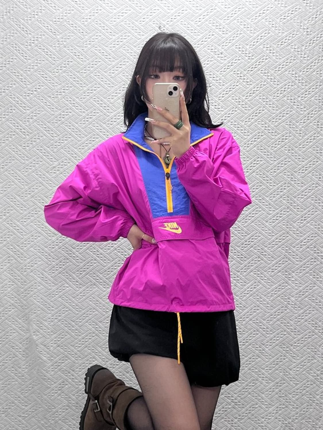 나이키 Y2K 레트로 00's 핫핑크 바람막이 아노락 M C11351 상품이미지1
