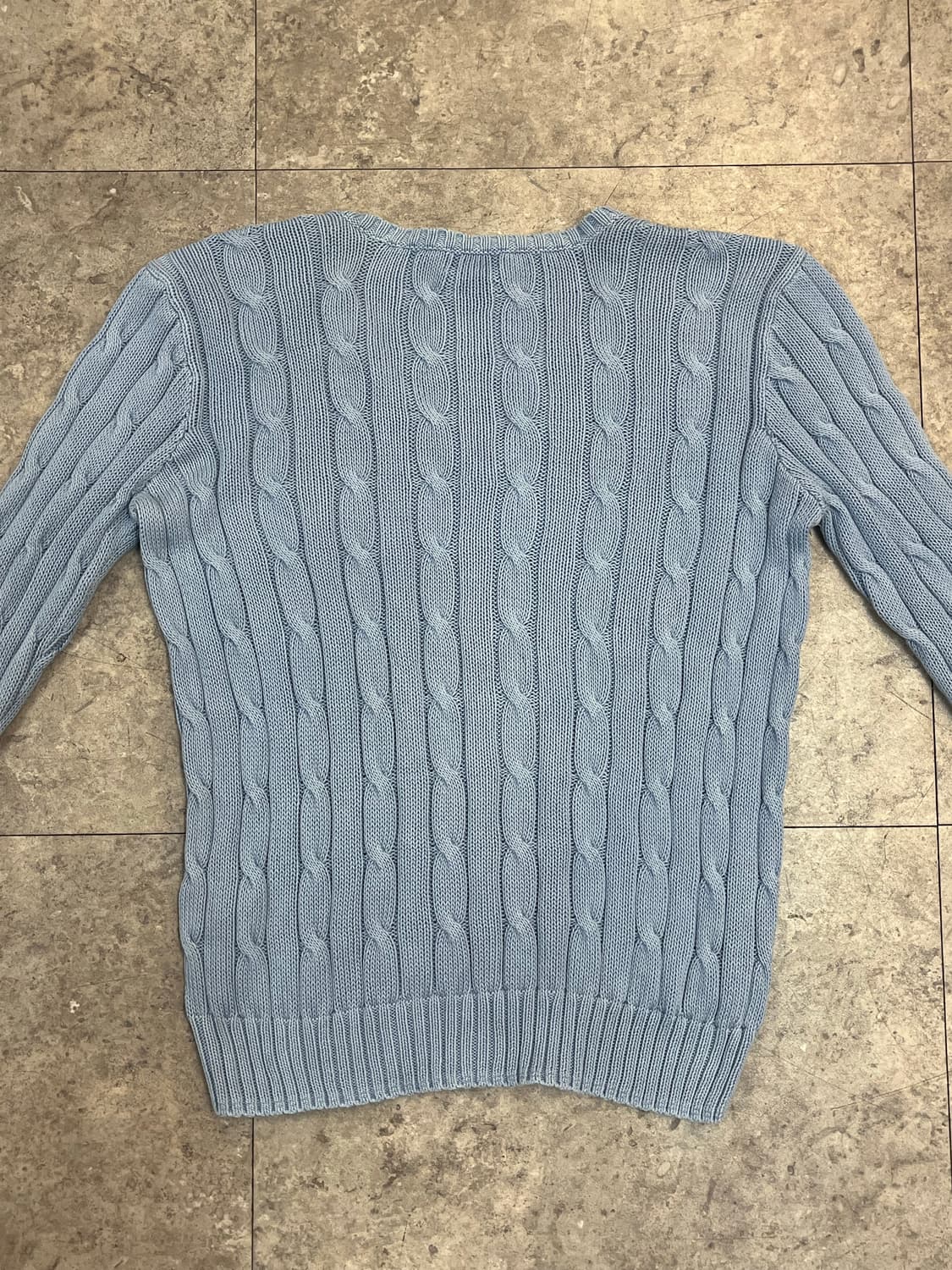 폴로 랄프로렌 브이넥 꽈배기 니트 스카이블루 L  #csz3776  상품이미지8