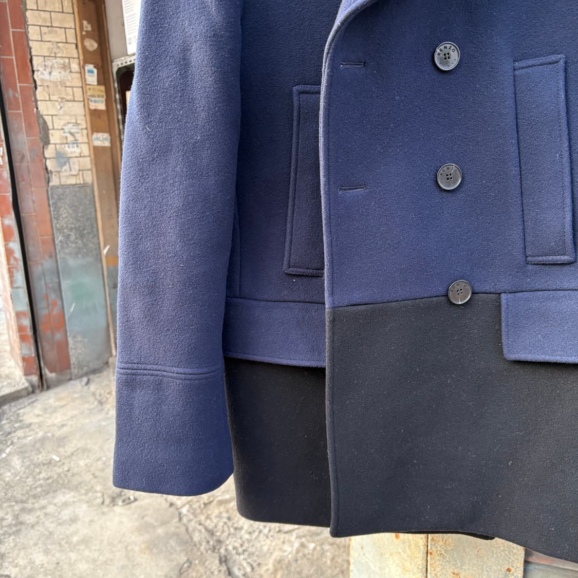 겐조 네이비/블랙 투톤 피코트 상품이미지5