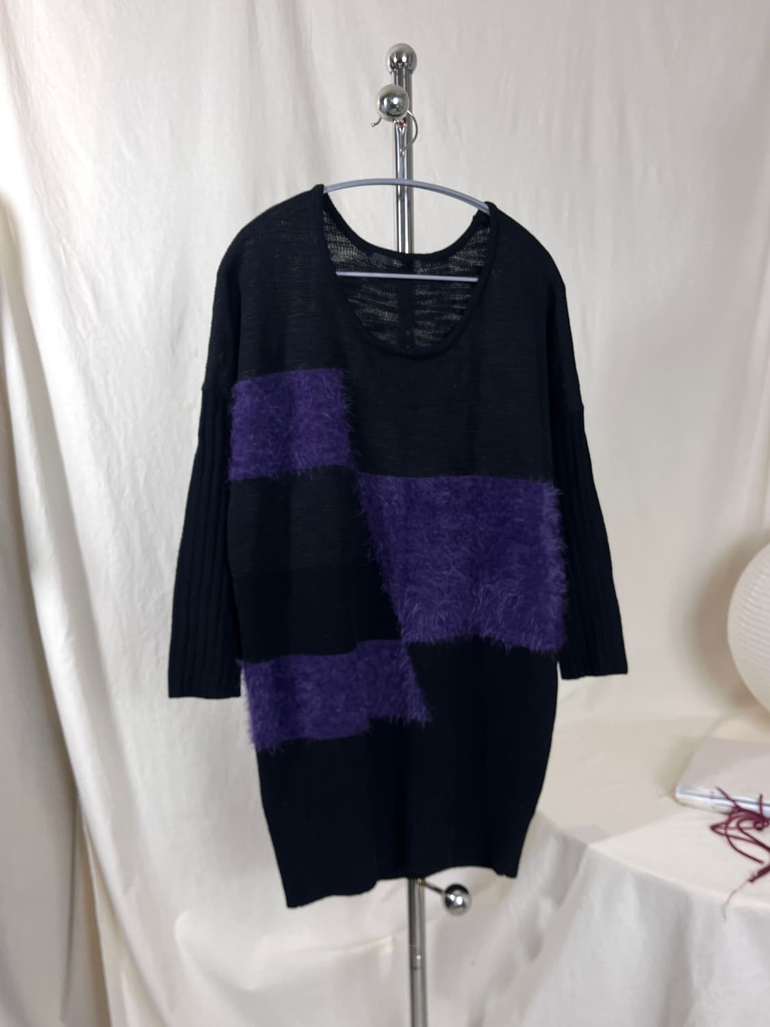 Color-Block Grid Long Sweater 상품이미지2