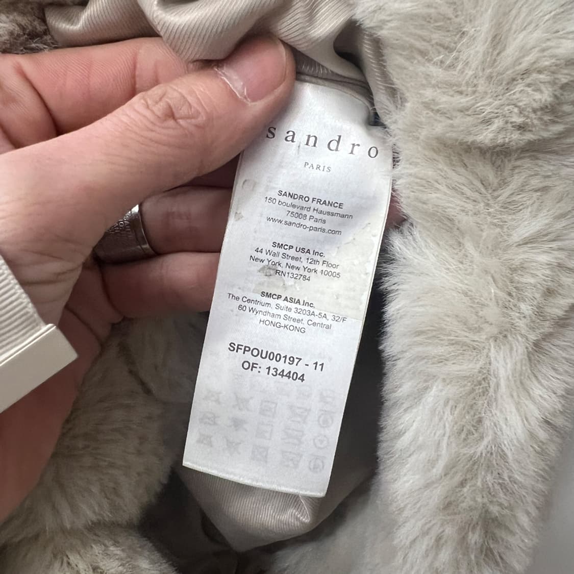 SANDRO 산드로 페이크퍼 후드 숏 밍크 코트 자켓 44~55 상품이미지4