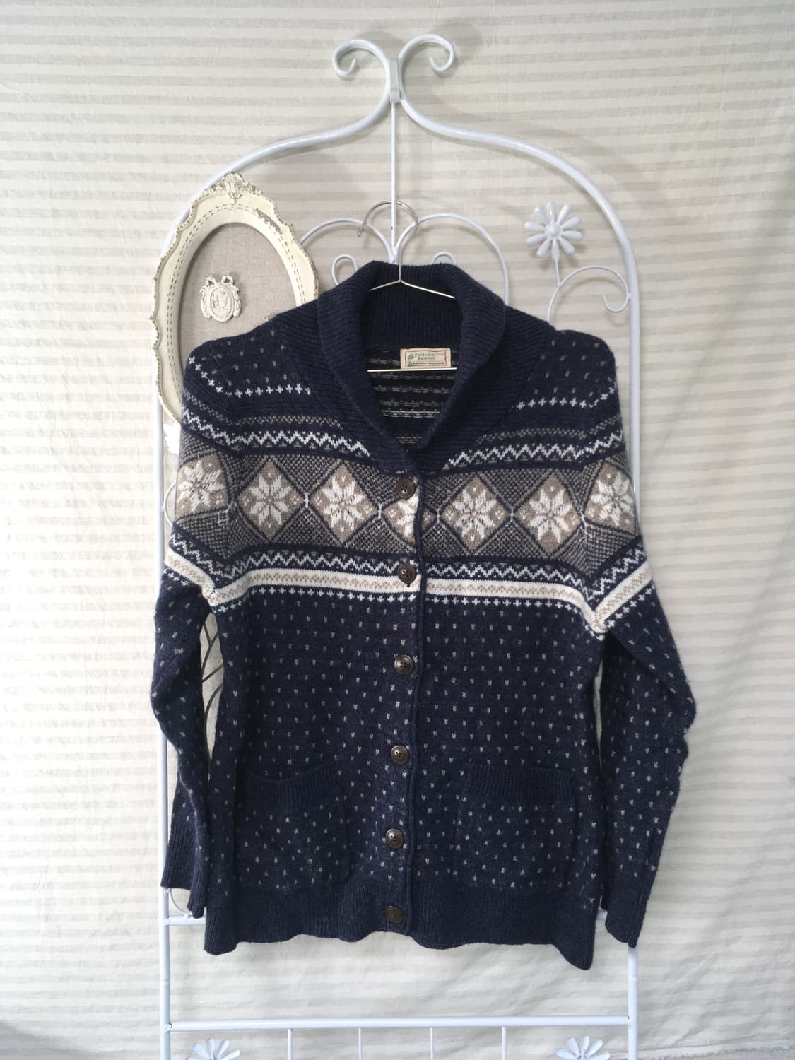 jpn vintage 노르딕 울 카라 버튼 가디건 y2k 스트릿 갸루 펑 상품이미지1