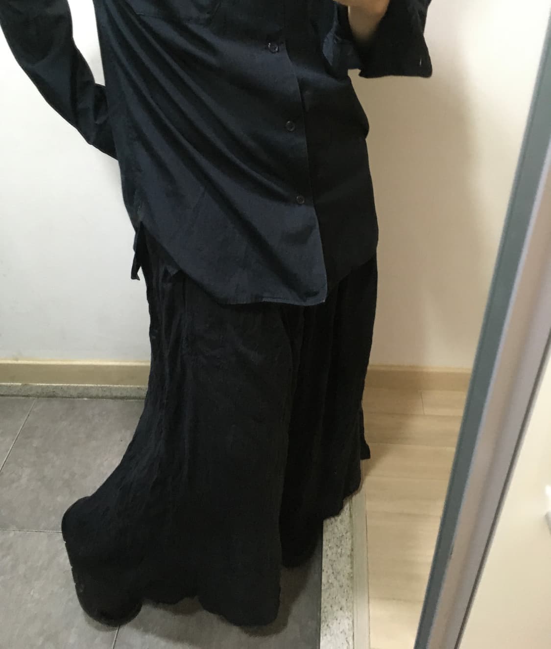 요지 야마모토 하카마 주름 오버핏 사루엘 배기 팬츠 상품이미지4