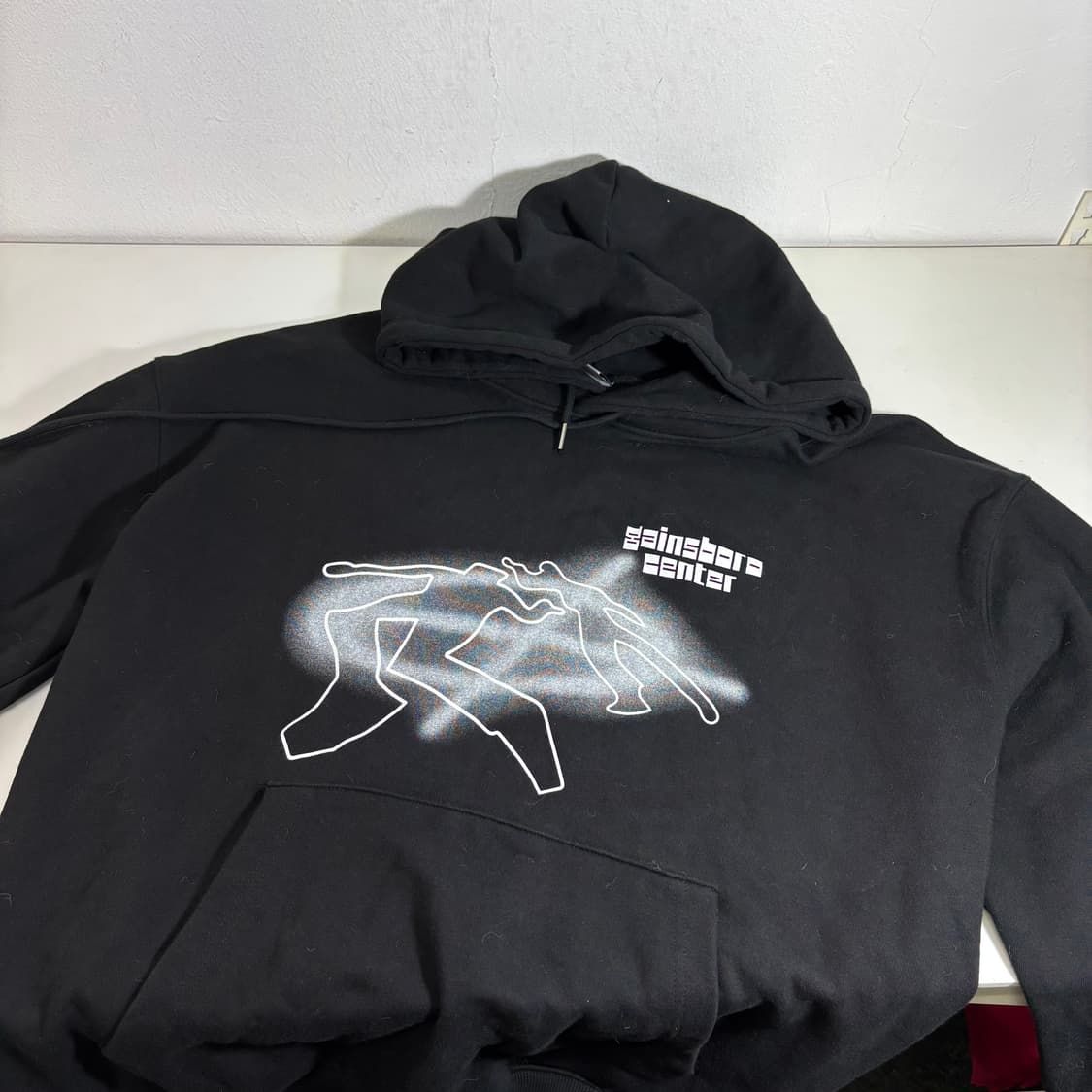 L-XL 게인스보로 블랙 오버핏 스웻코튼 후드티 상품이미지1