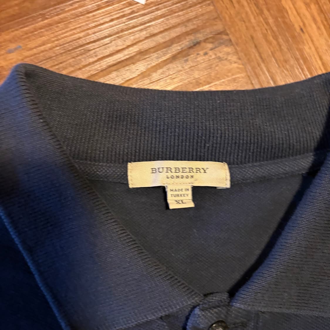 BURBERRY 버버리 빅 로고 자수 긴팔 카라티 블랙 상품이미지3