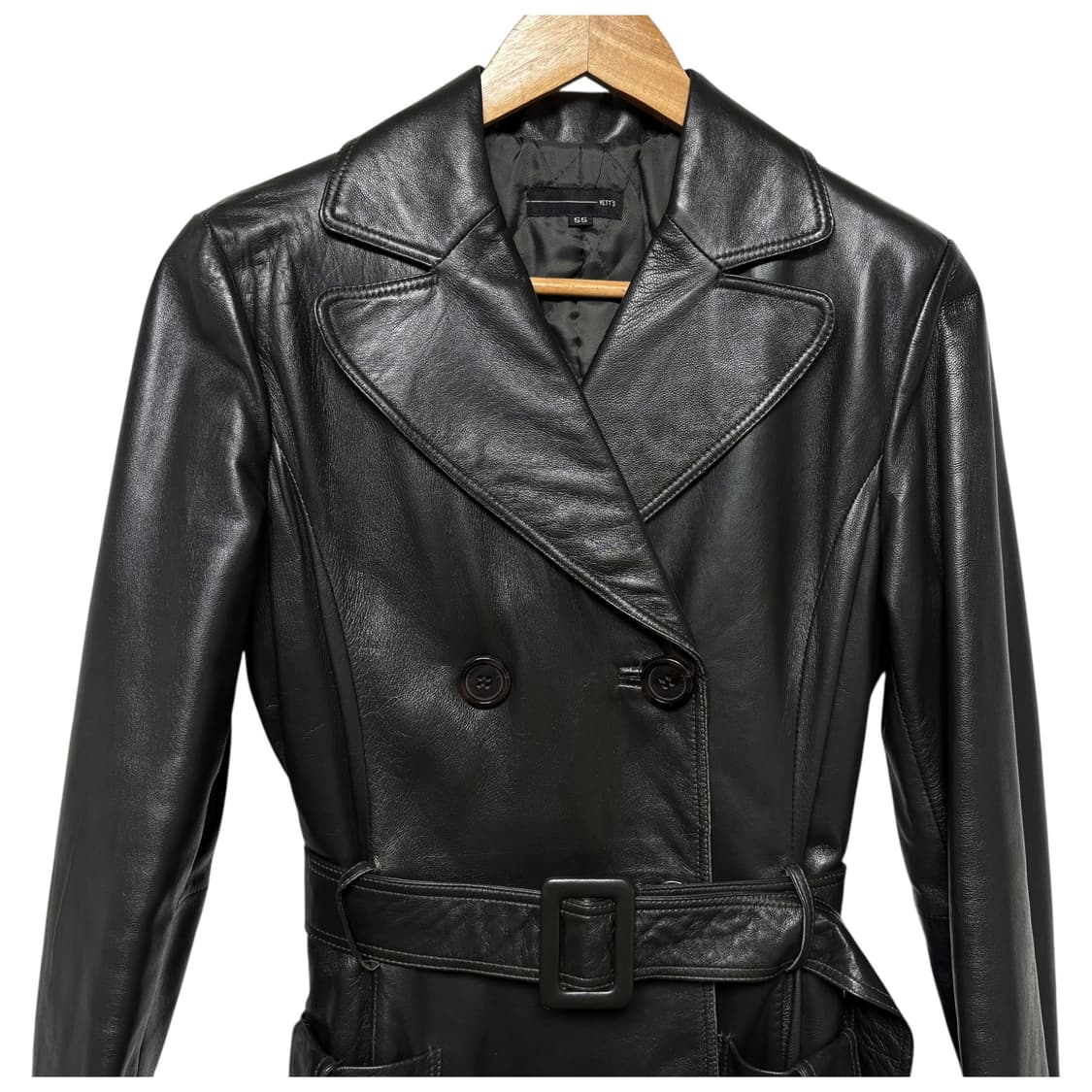 3718 양가죽 누빔 벨트 가죽코트 롱코트 상품이미지2