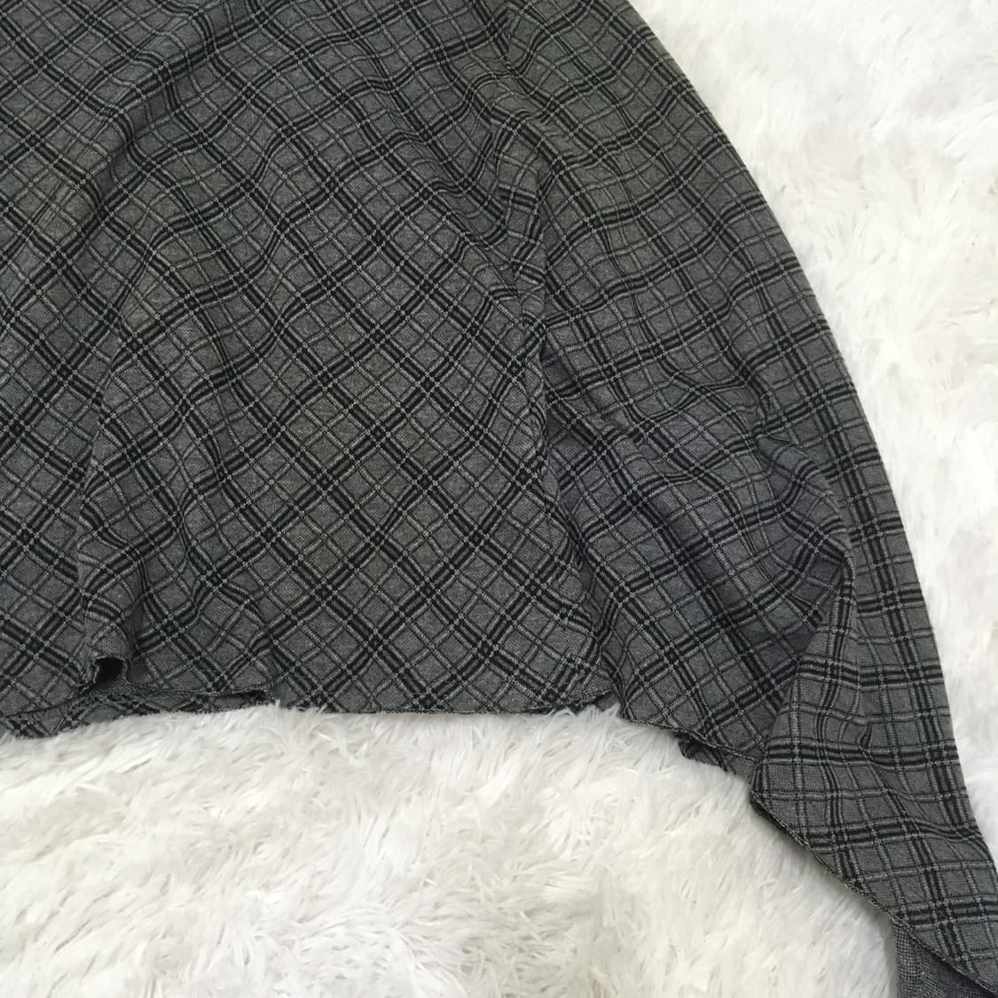 빈티지 그레이 체크 망토 y2k 스트릿 갸루 펑키 일본빈티지730 상품이미지3