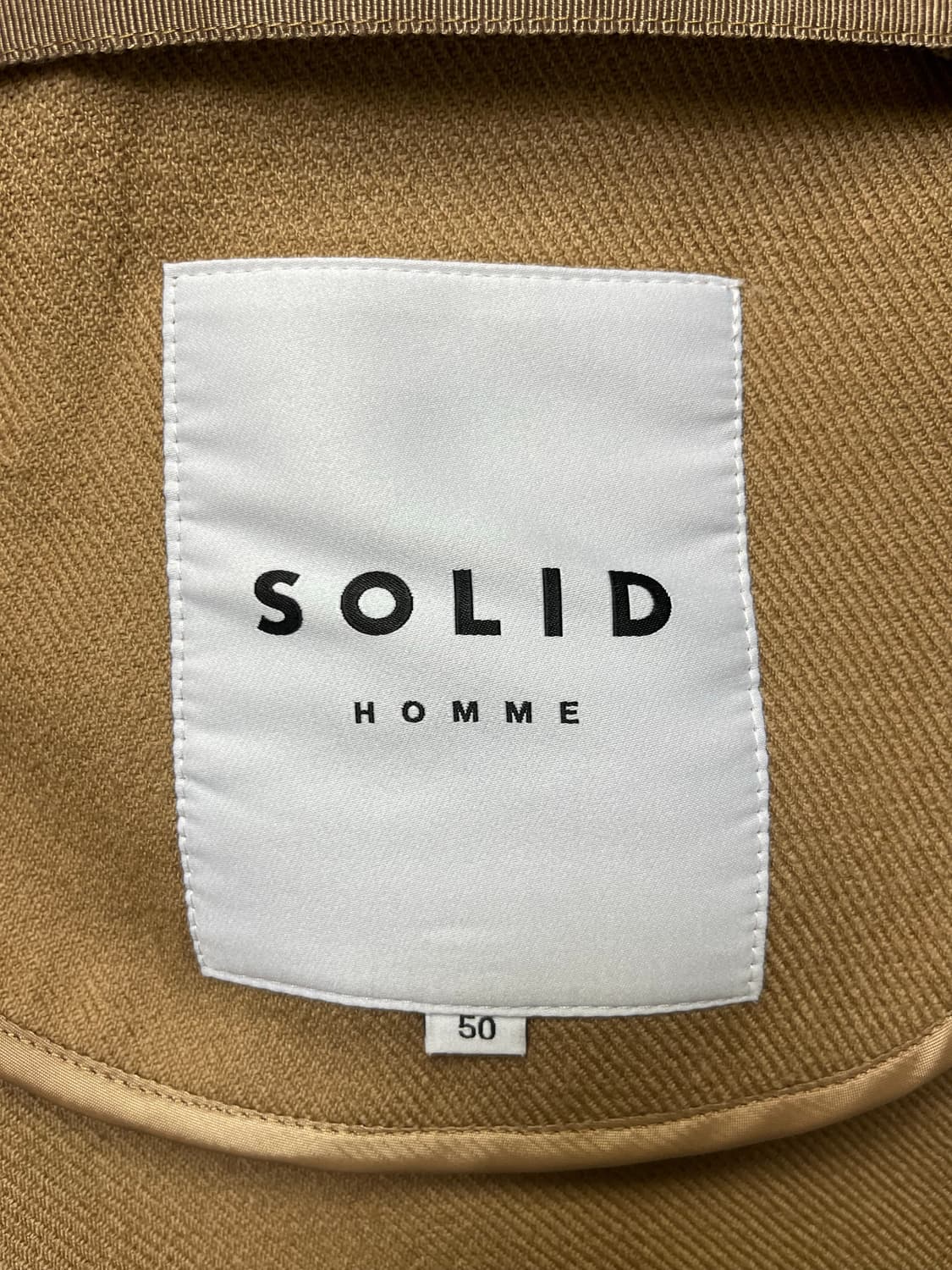 솔리드옴므 베이지 트윌 발마칸 로브 코트 50사이즈 상품이미지6