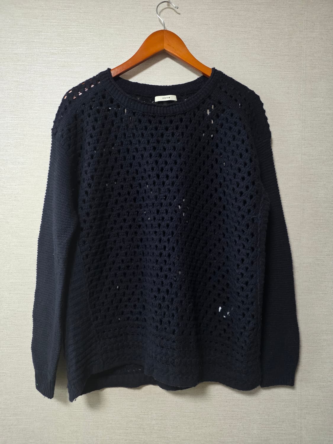 한섬 system 시스템 루즈핏 펀칭 니트 상품이미지1