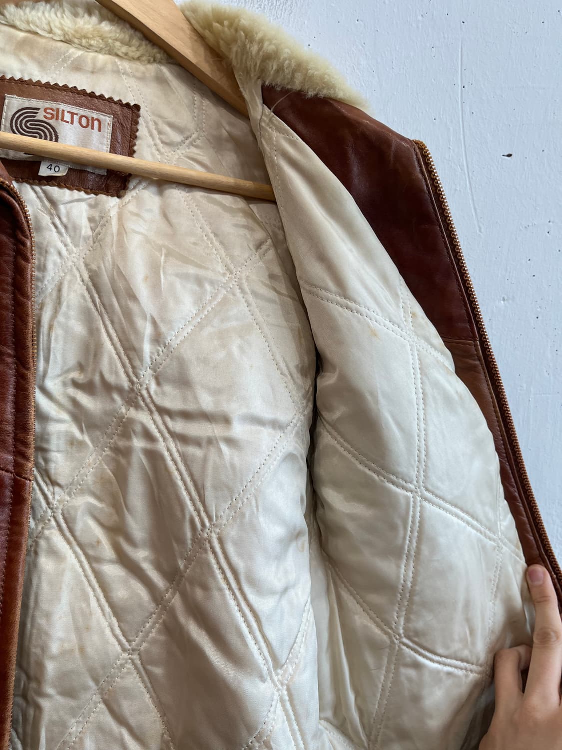 70~80s SILTON 플라이트 봄버 레더 자켓 40 상품이미지10