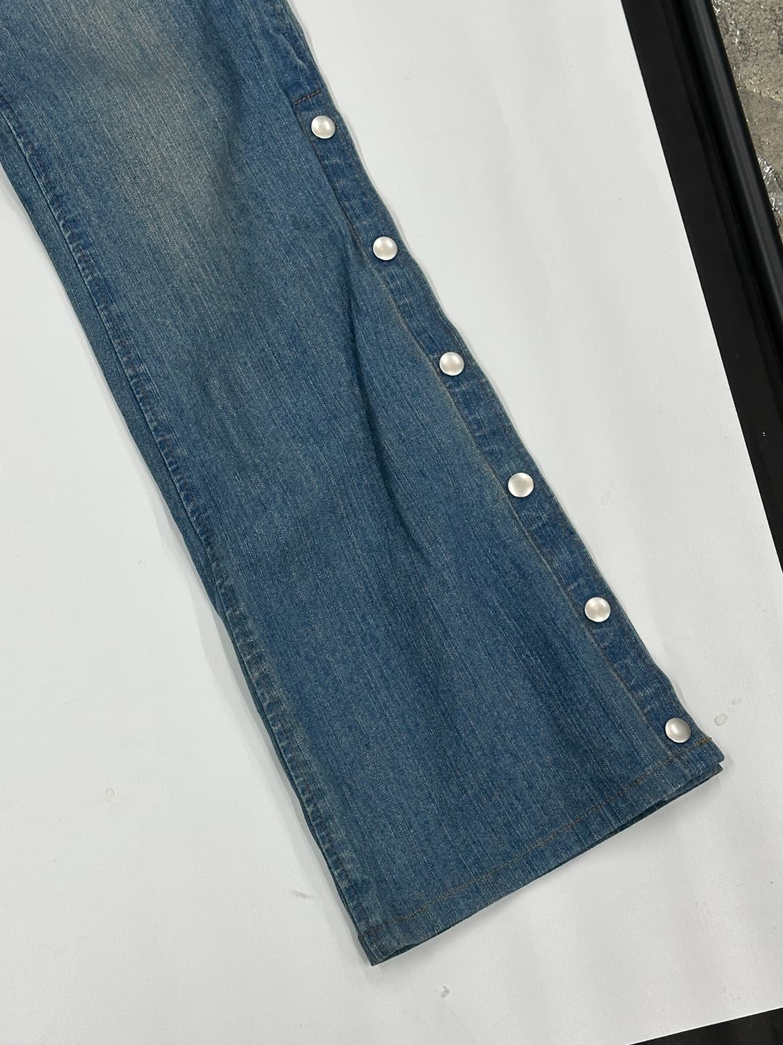 y2k 옆트임 워싱 사이드 버튼  펑크 보헤미안 갸루 데님 팬츠 상품이미지8