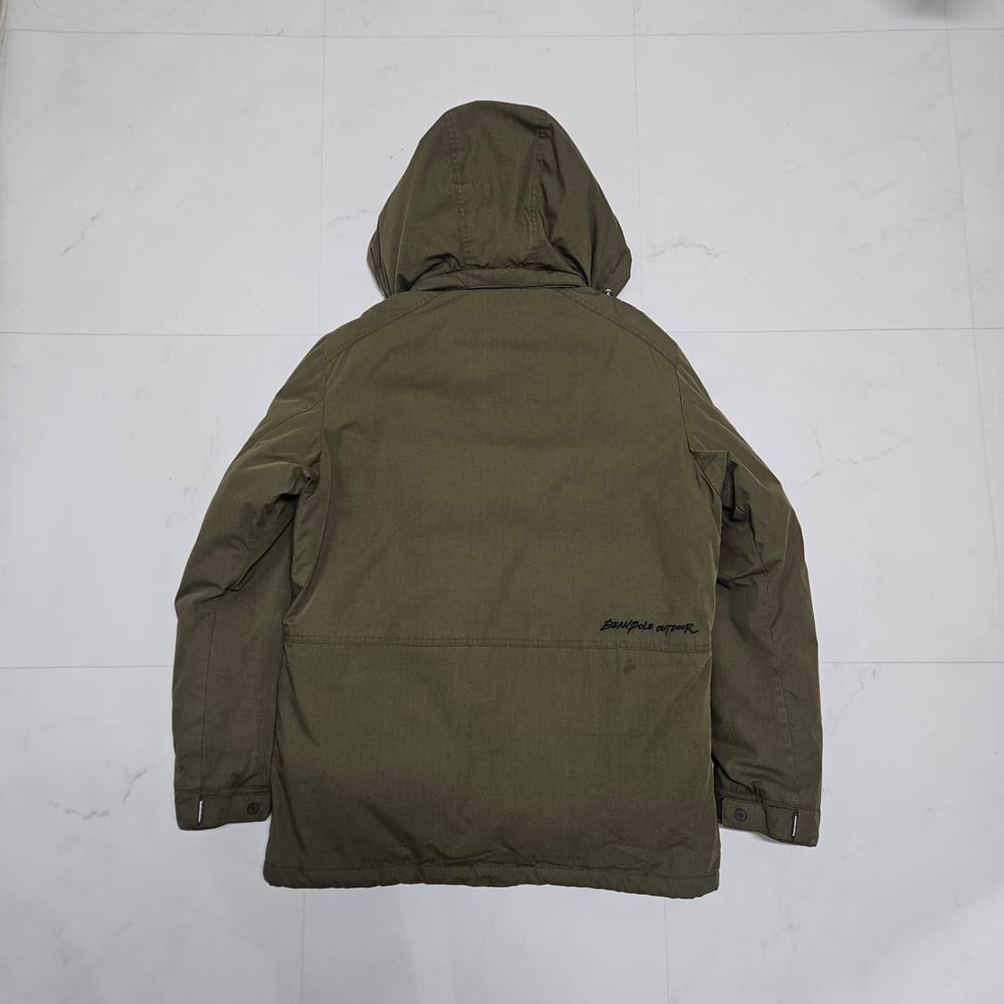 100 빈폴 구스다운 하프 패딩 카키 올리브 상품이미지4