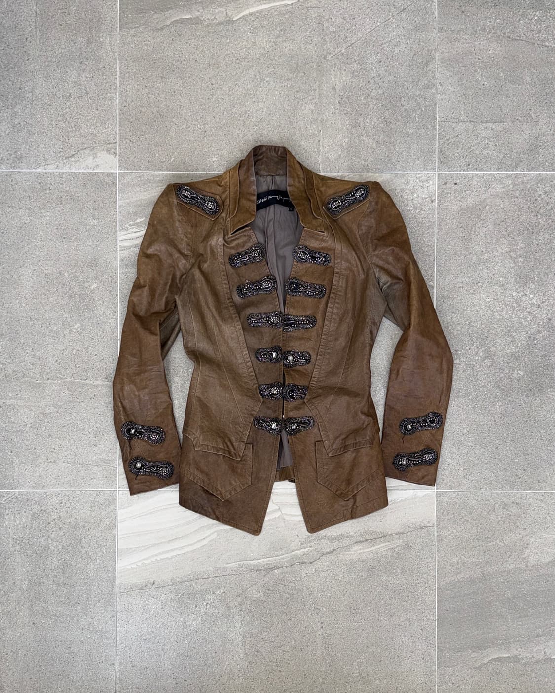 Obzee brown lamb skin napoleon jacket 상품이미지1