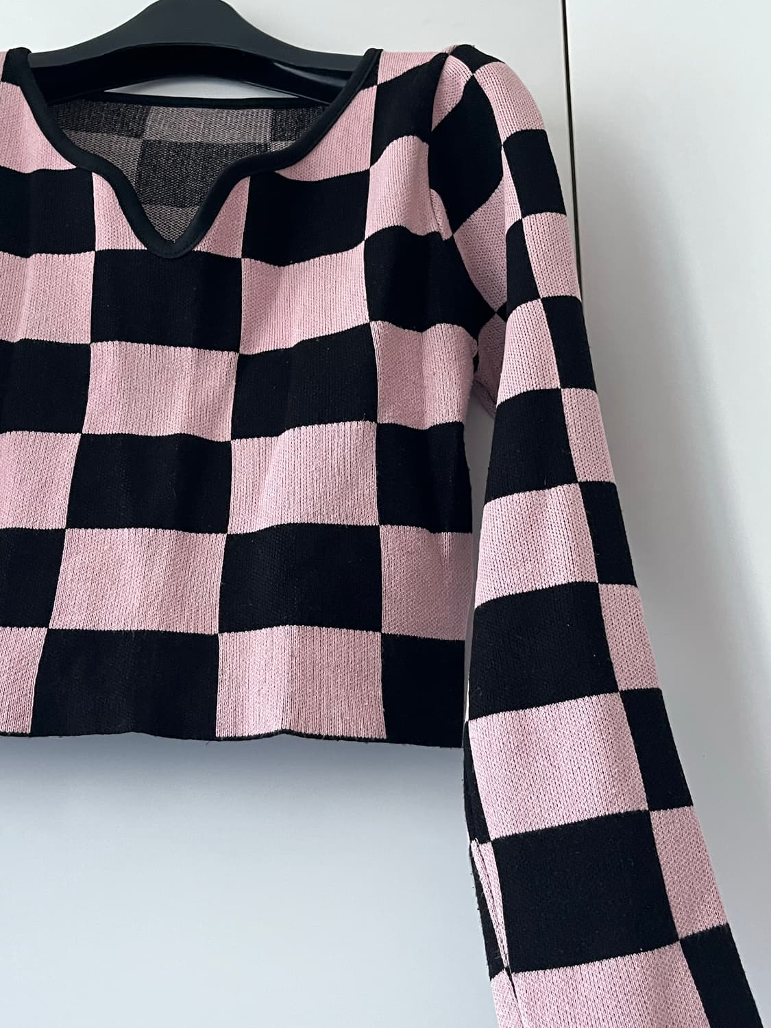 체커보드 티셔츠 핑크 S 상품이미지2