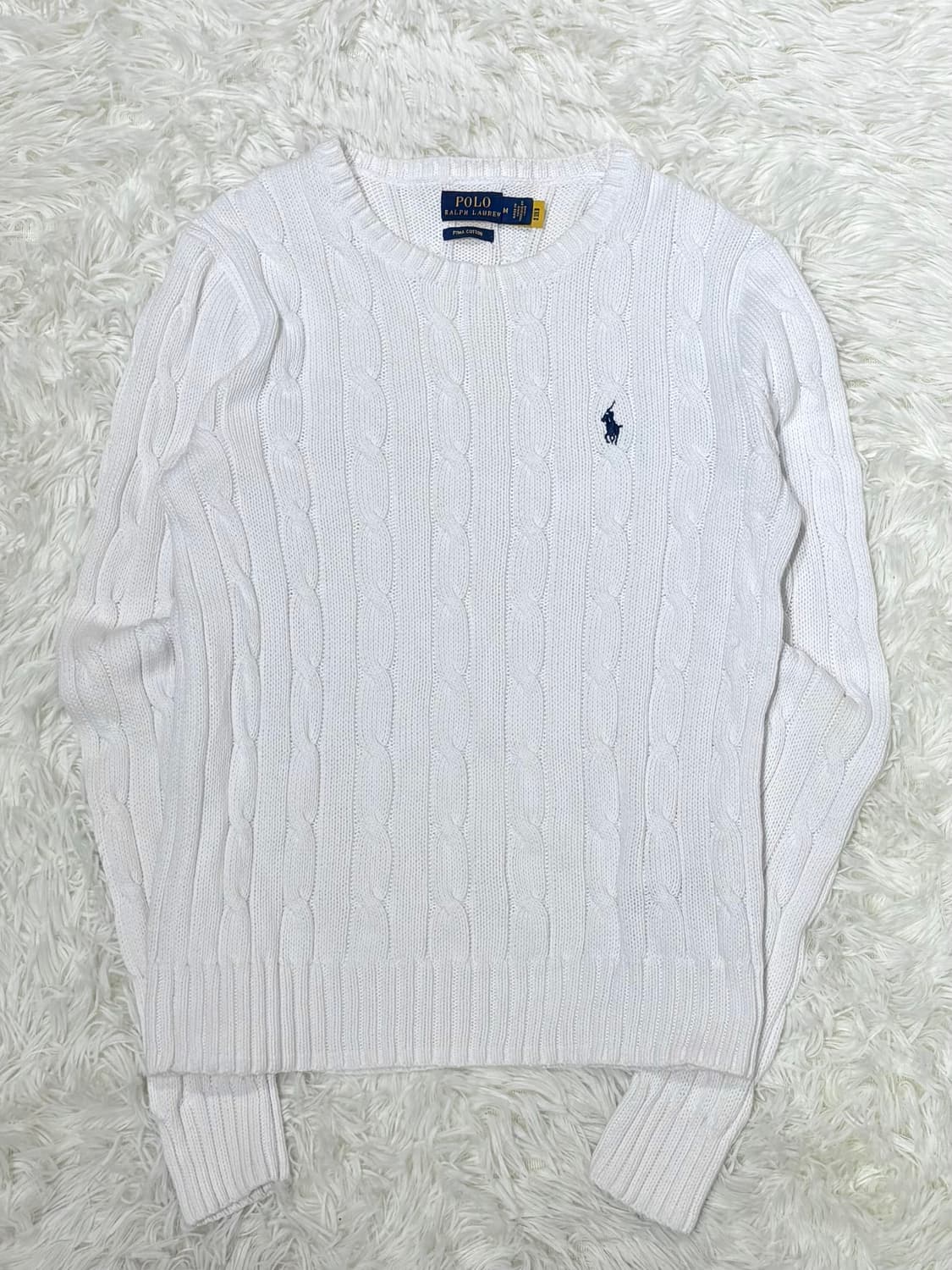 폴로랄프로렌 qr 네이비포니 화이트 케이블 니트 상품이미지3