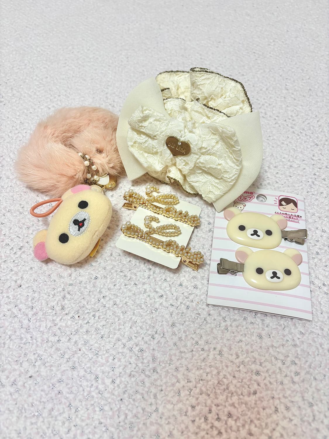 리즈리사 헤어슈슈 코리락쿠마 머리끈 머리핀 세트 히메갸루 라떼갸루 상품이미지1