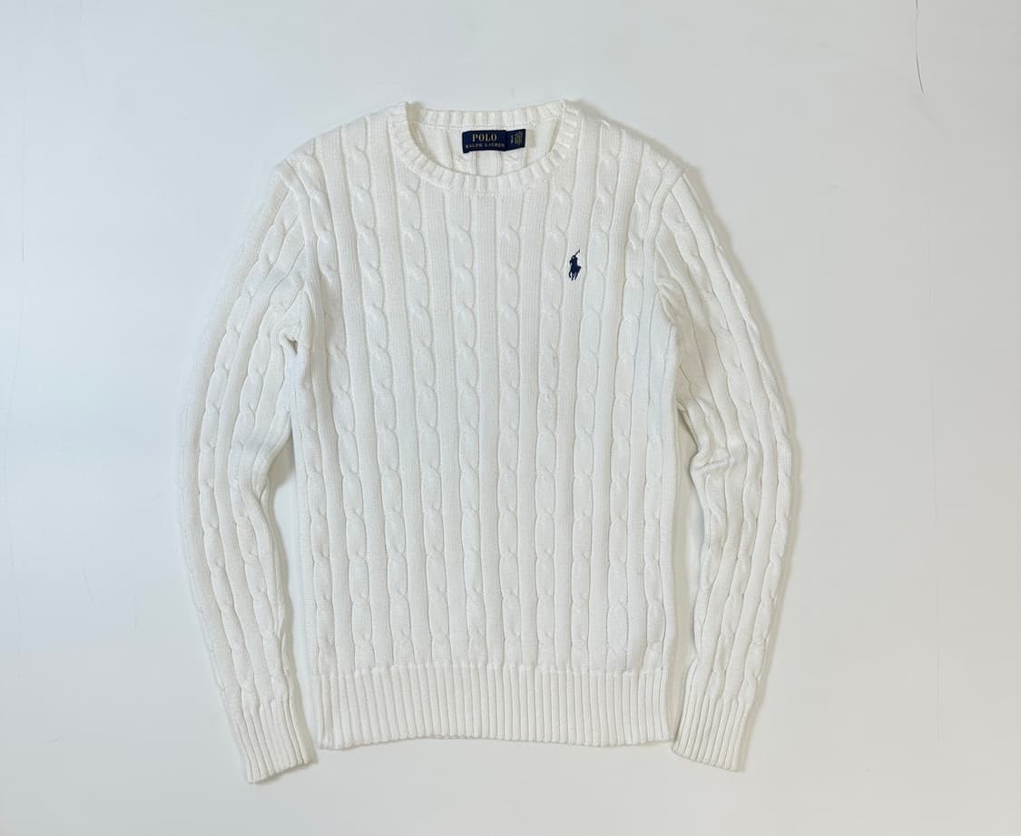 폴로 랄프로렌 케이블 니트 화이트 S 상품이미지1