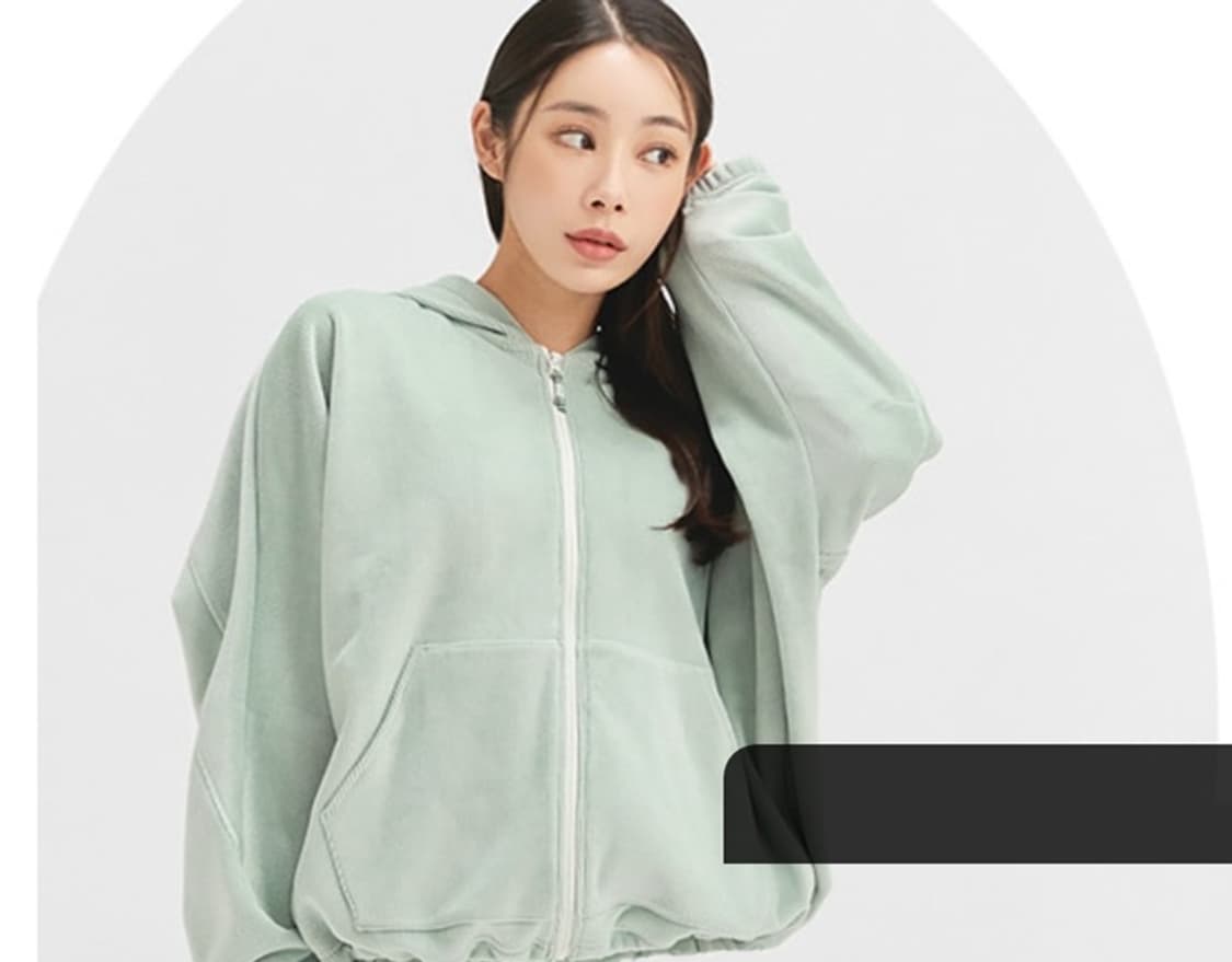 젝시믹스 벨로아 후드점퍼 프리사이즈 (55-66 루즈한 가오리핏)  상품이미지2