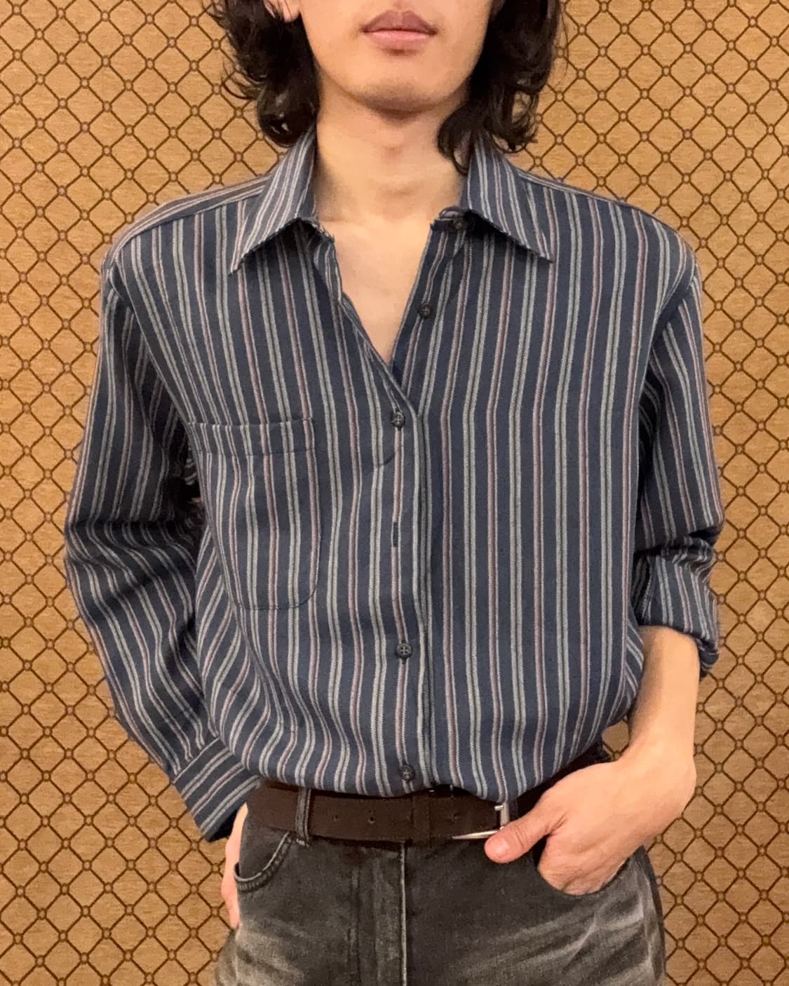 네이비 스트라이프 셔츠 상품이미지5