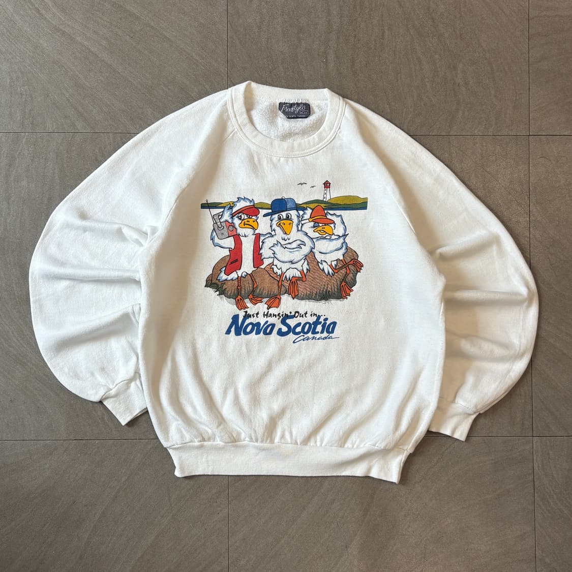 90s 90년대 캐나다 생산 빈티지 화이트 스웻셔츠 상품이미지1