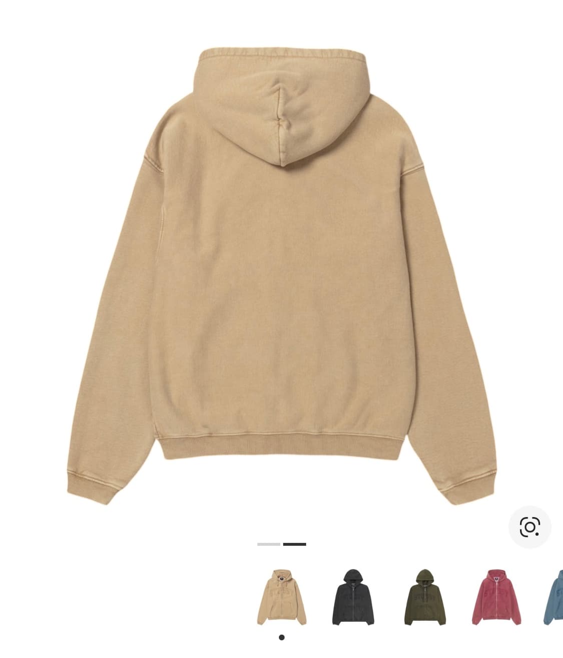 스투시 페이디드 그래픽 집 후드 워시드 베이지 상품이미지2