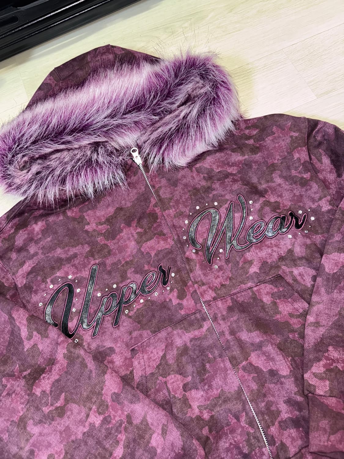 esc studio 퍼 후드집업 퍼플 1사이즈 상품이미지6