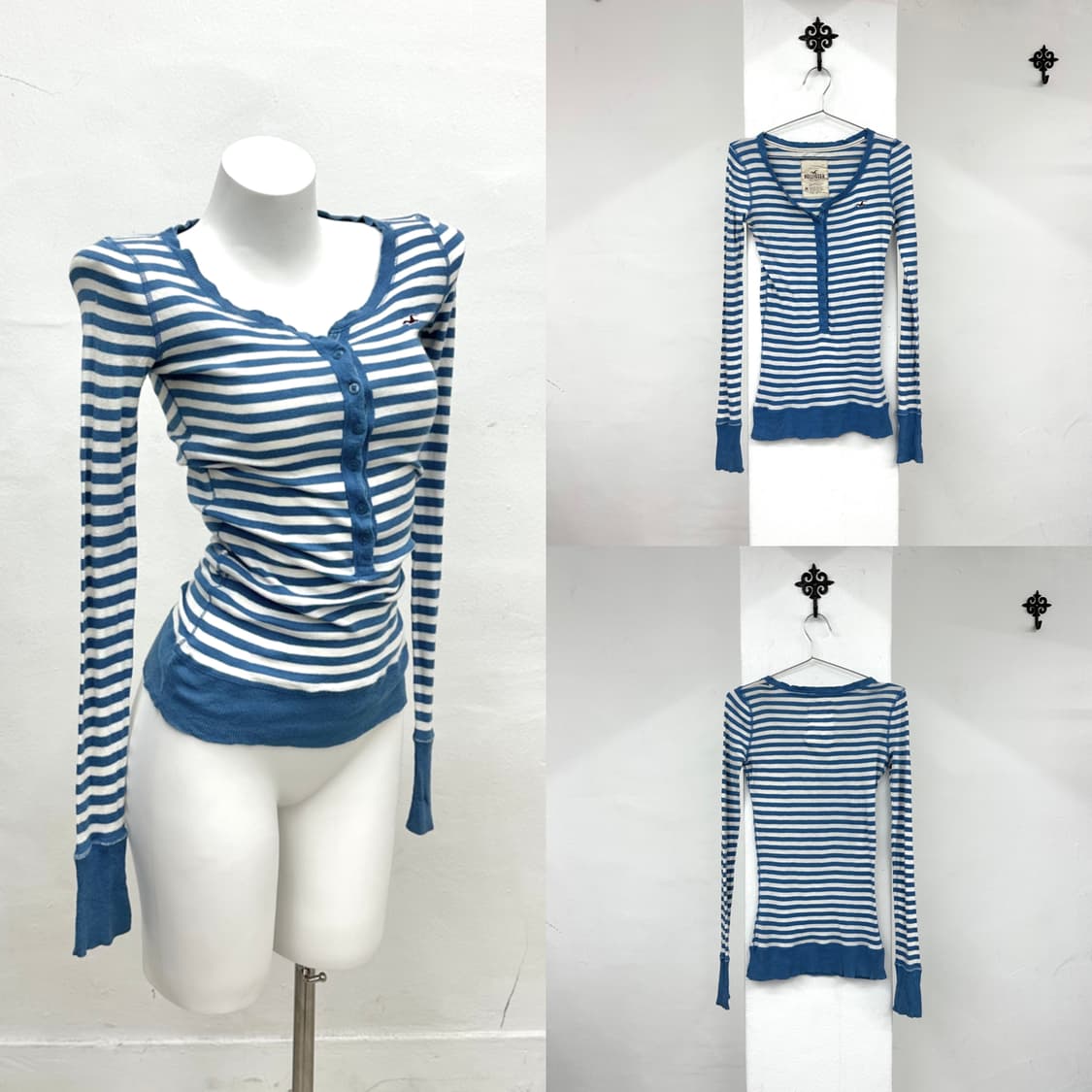 Hollister skyblue stripe sleeve 상품이미지1