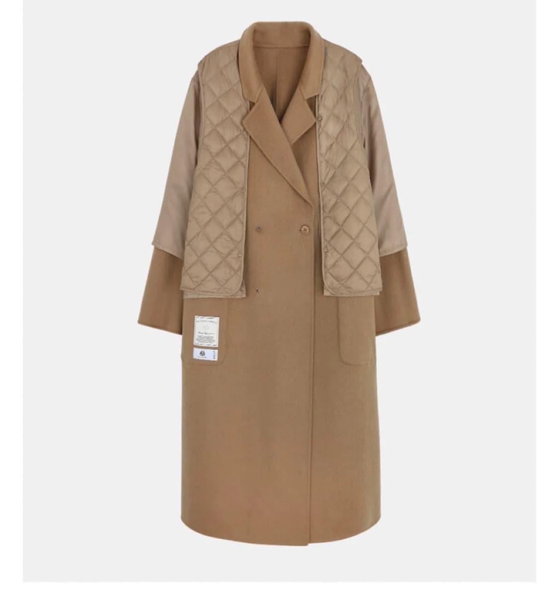 퓨어다 메리노 울 100% 롱코트 XL 블랙 - 패딩안감 상품이미지3