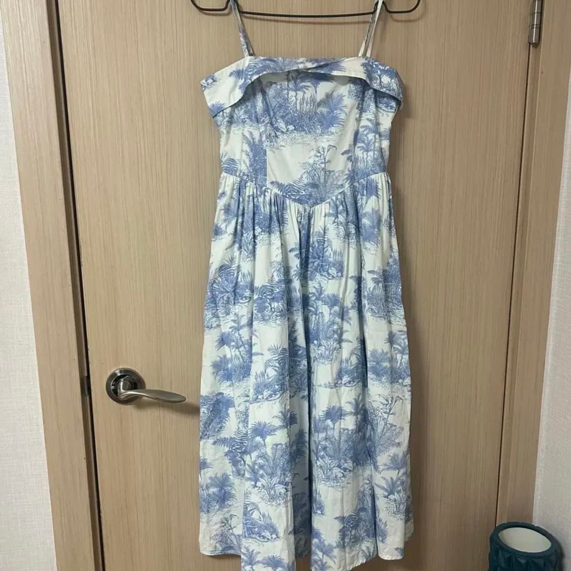 M사이즈)신스덴 블루 포레스트 나시원피스 디오르플로랄원피스휴양지여름원피스 상품이미지8