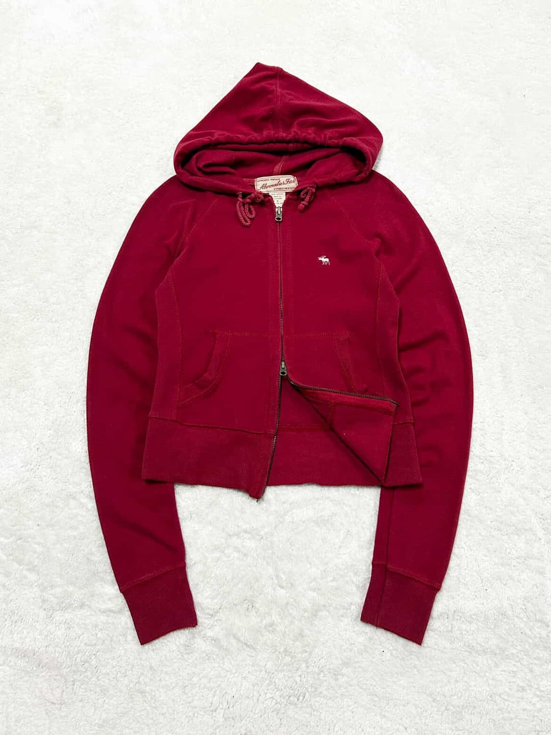 아베크롬비 순록 딥레드 투웨이 후드집업 상품이미지5