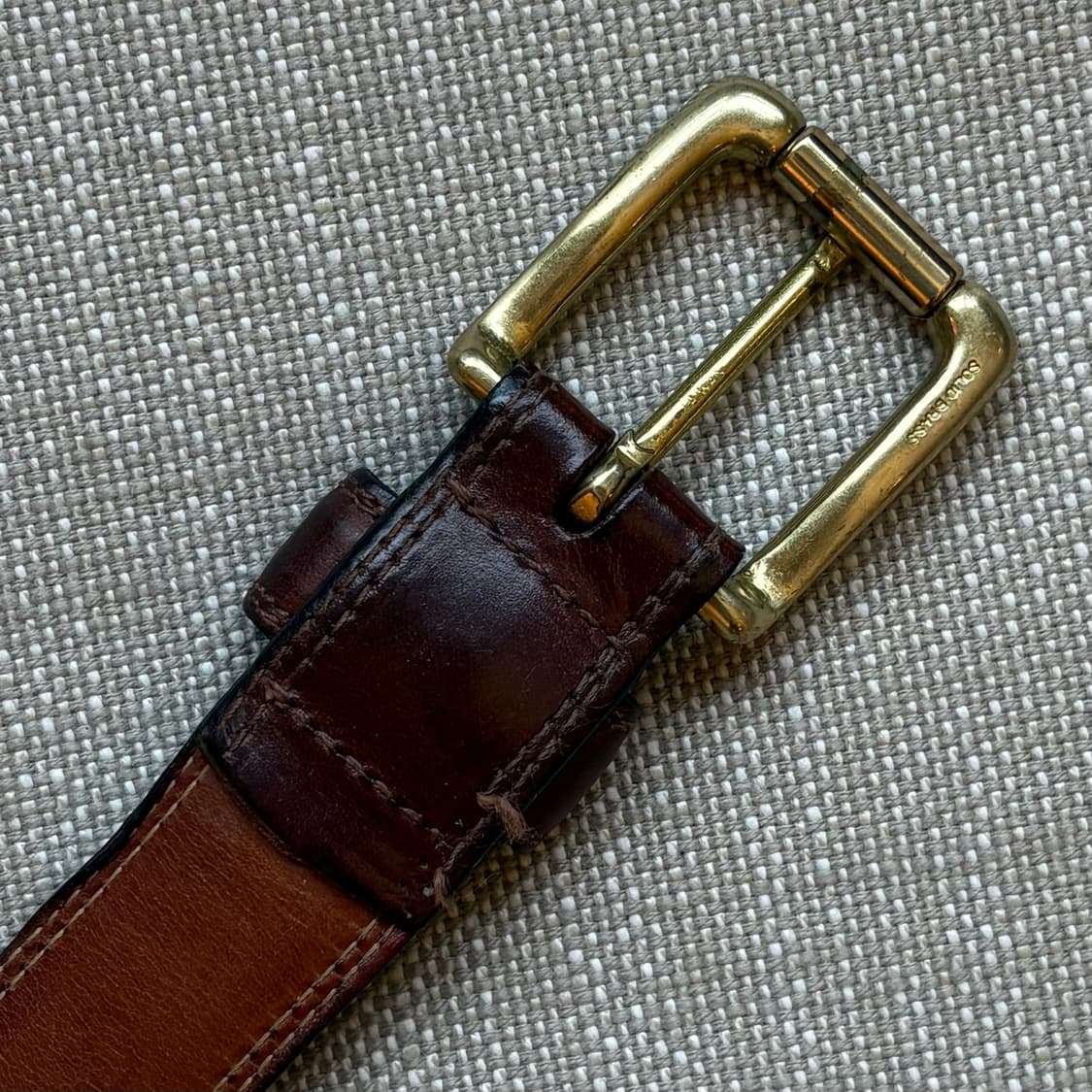 [27] 90s USA GAP 브라운 레더 솔리드 브라스 벨트 상품이미지8