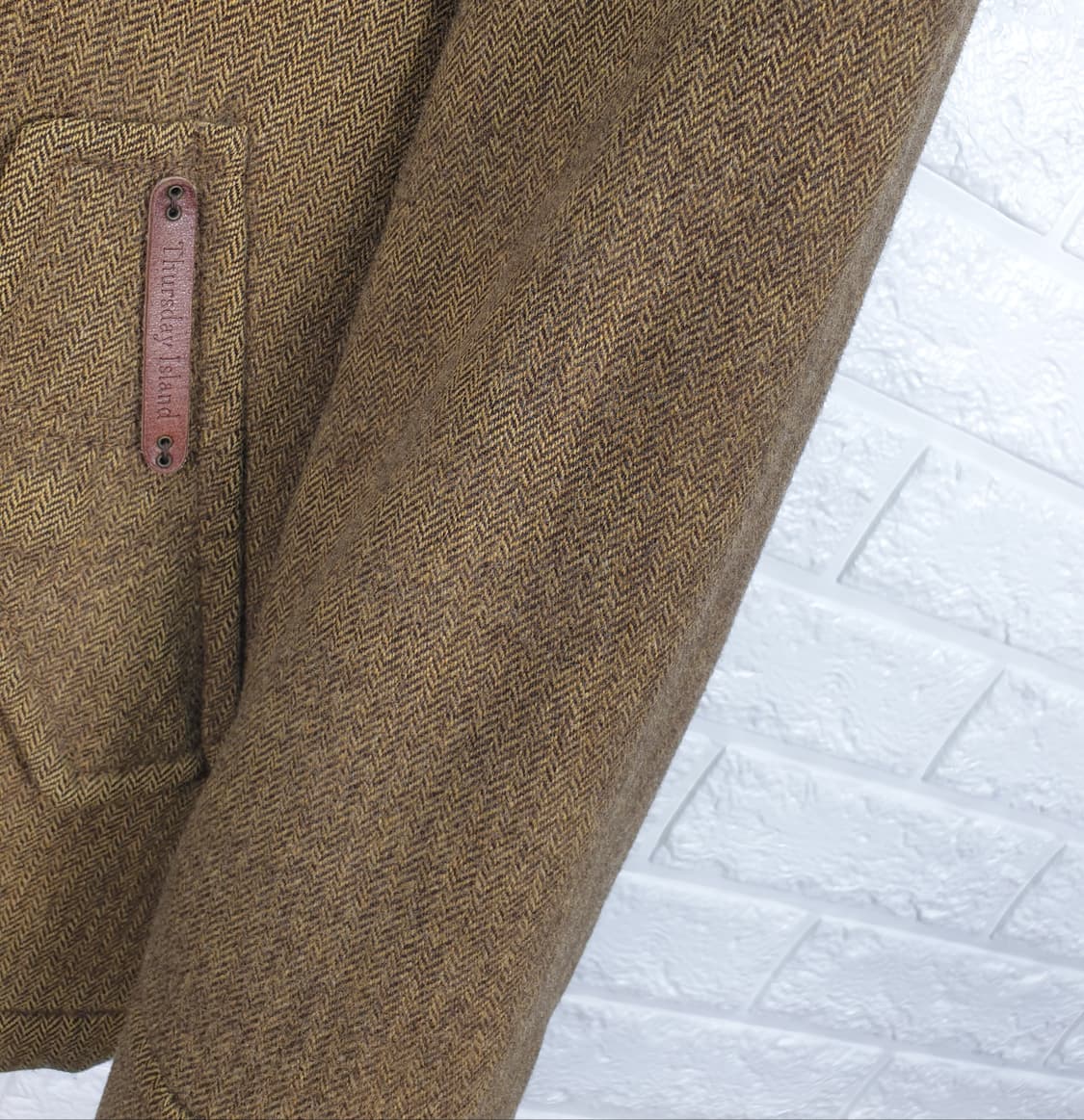 [100]써스데이아일랜드 헤링본 울 코트 상품이미지4