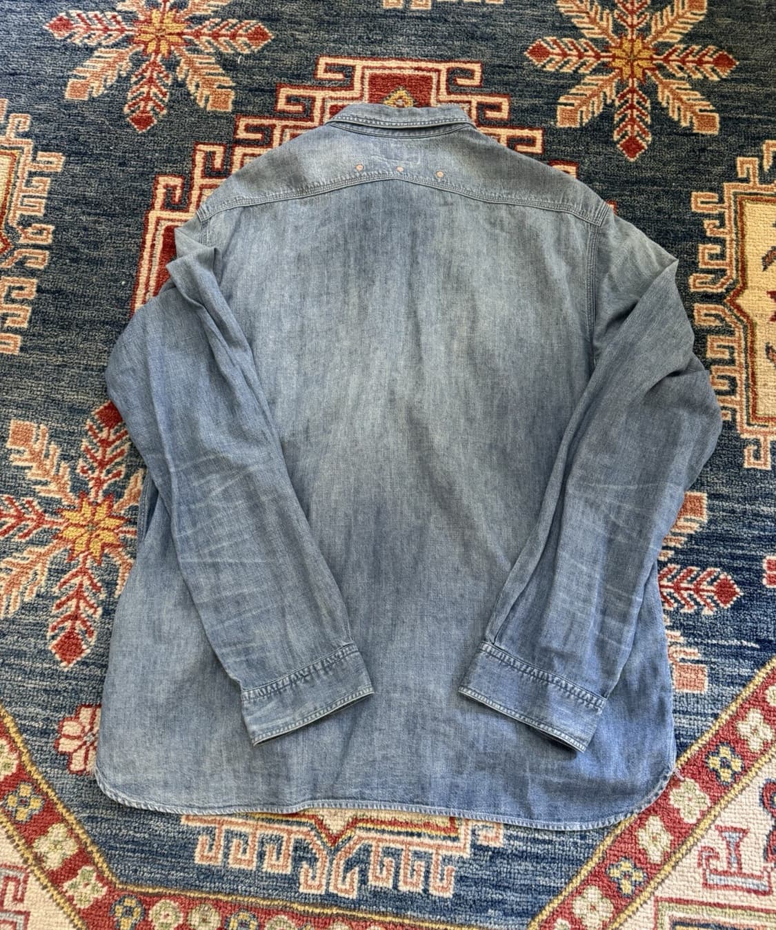 90s RRL 더블알엘 샴브레이 워크 셔츠 블루 상품이미지3