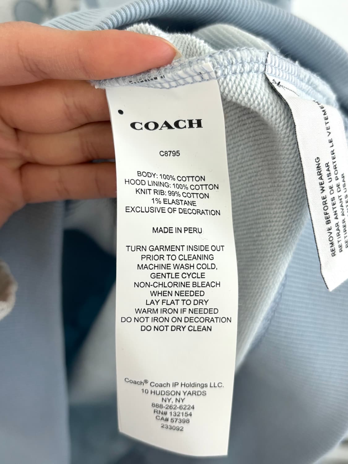 Coach 코치 시그니처 로고 블루 후드티  상품이미지8