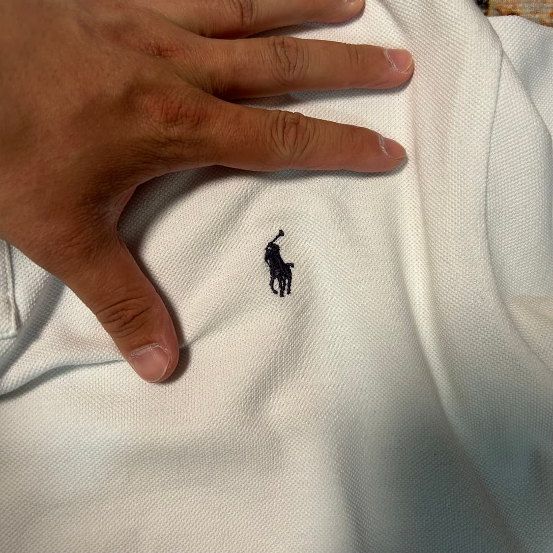 [L] 폴로 랄프로렌 화이트 포니 로고 카라 반팔 상품이미지3