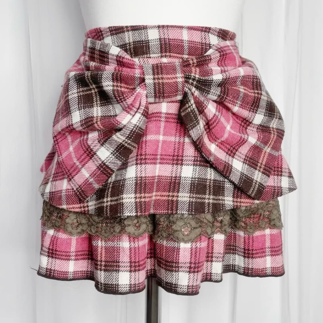 리즈리사 리본체크 프릴 미니스커트 💞LIZLISA 상품이미지4
