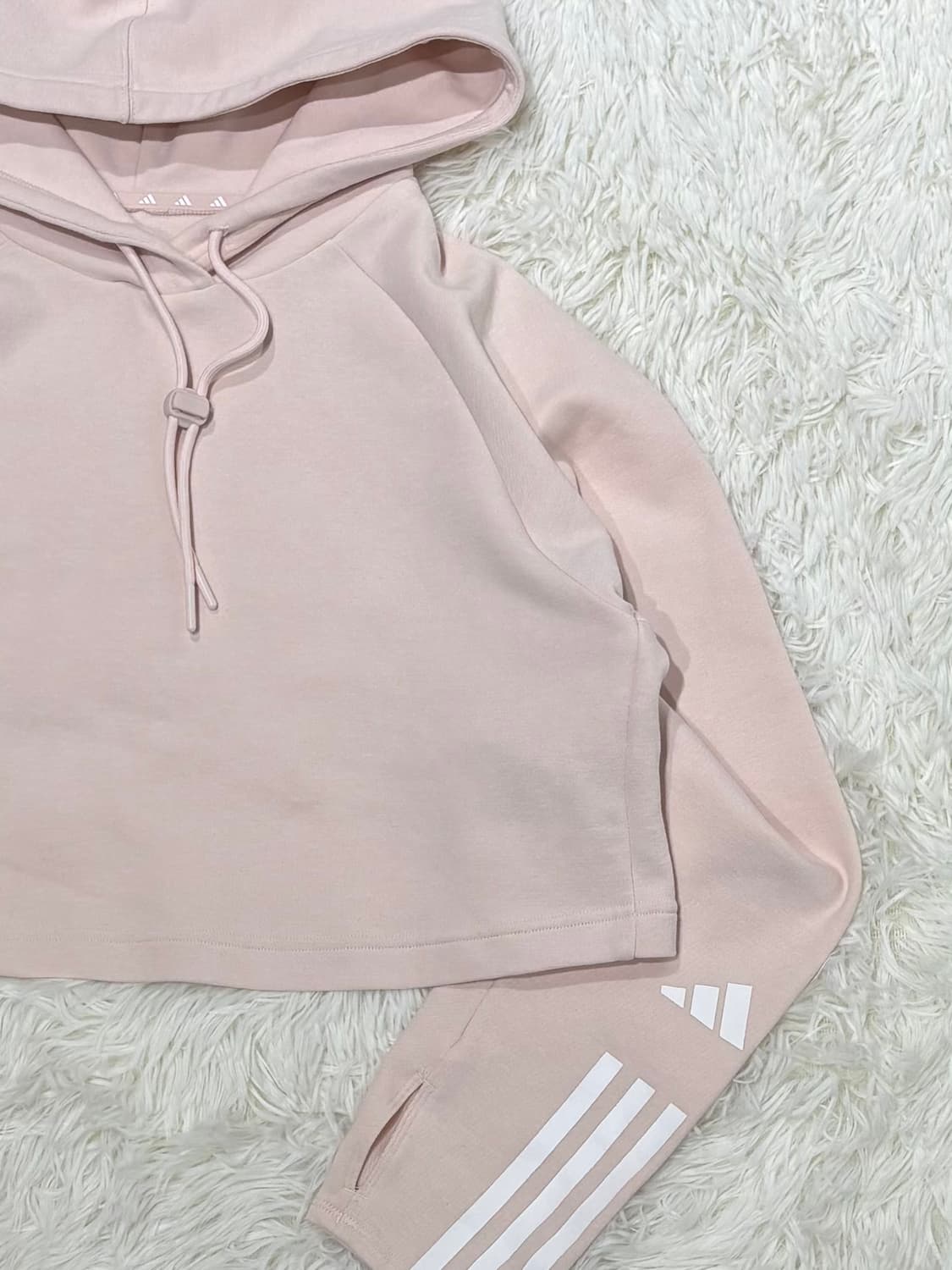아디다스 베이비핑크 크롭 후드 상품이미지5