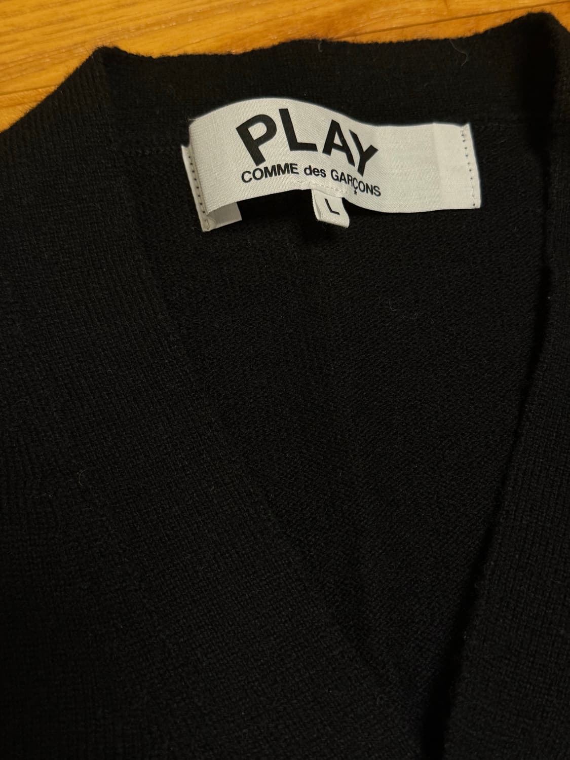 꼼데가르송 플레이 가디건 라지 검정색 상품이미지4
