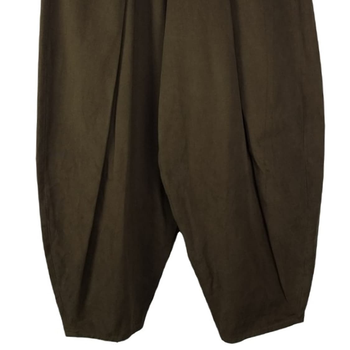 [아이돈워너셀] 딥 핀턱 와이드 트윌 벌룬 팬츠 올리브 카키 M20251 상품이미지5