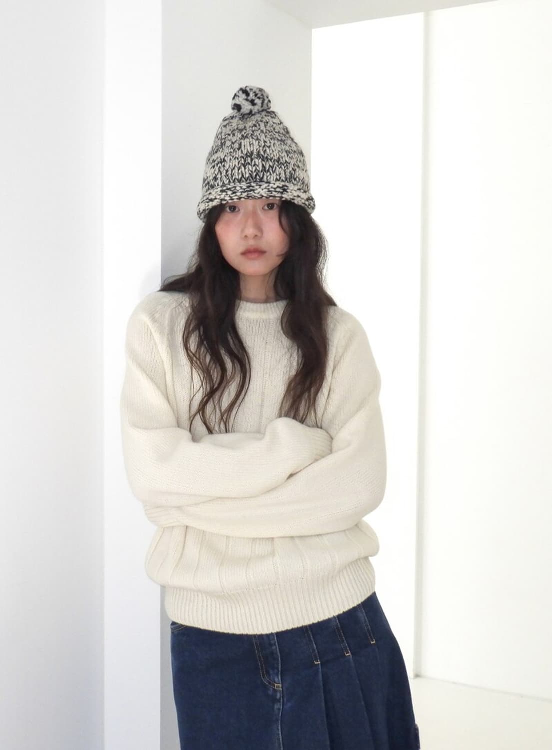 포니테일 Jeannes Boyfriend Sweater (CREAM) 상품이미지2