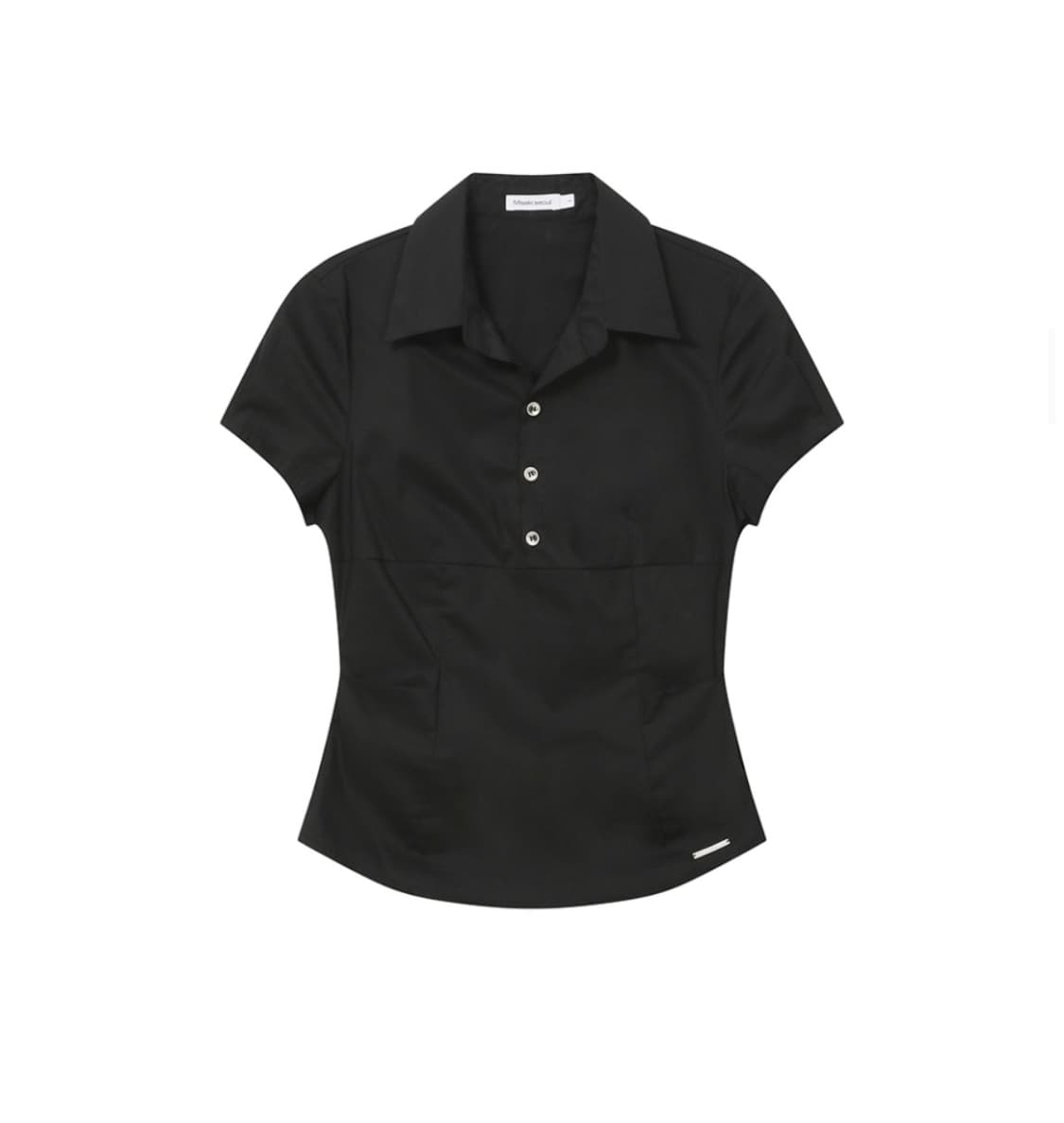 미세키서울 Fitted cap sleeves shirts 블랙 반팔 셔츠 상품이미지1