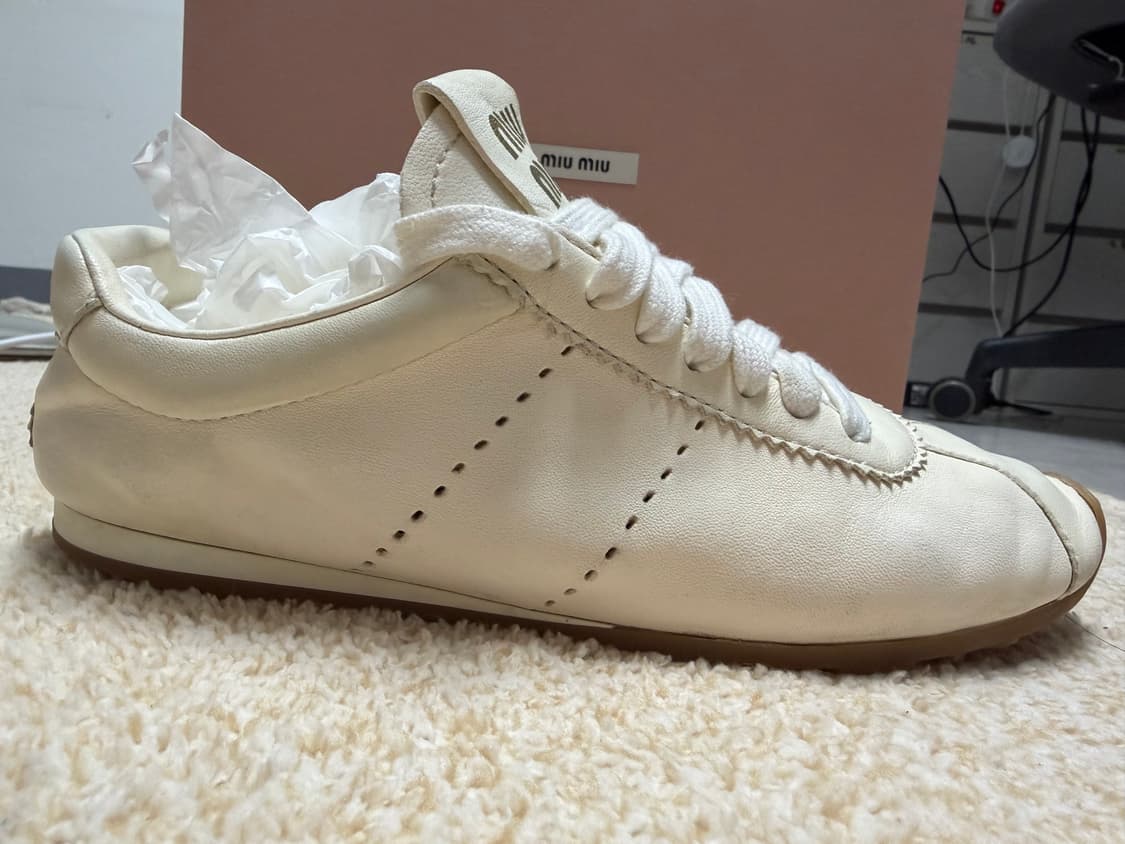 [정품] 미우미우 풀룸 아파 레더 스니커즈 230-235 상품이미지6