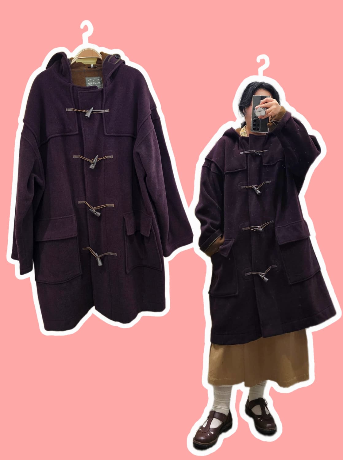 Mitsumine U.K 딥퍼플 떡볶이 코트 상품이미지1